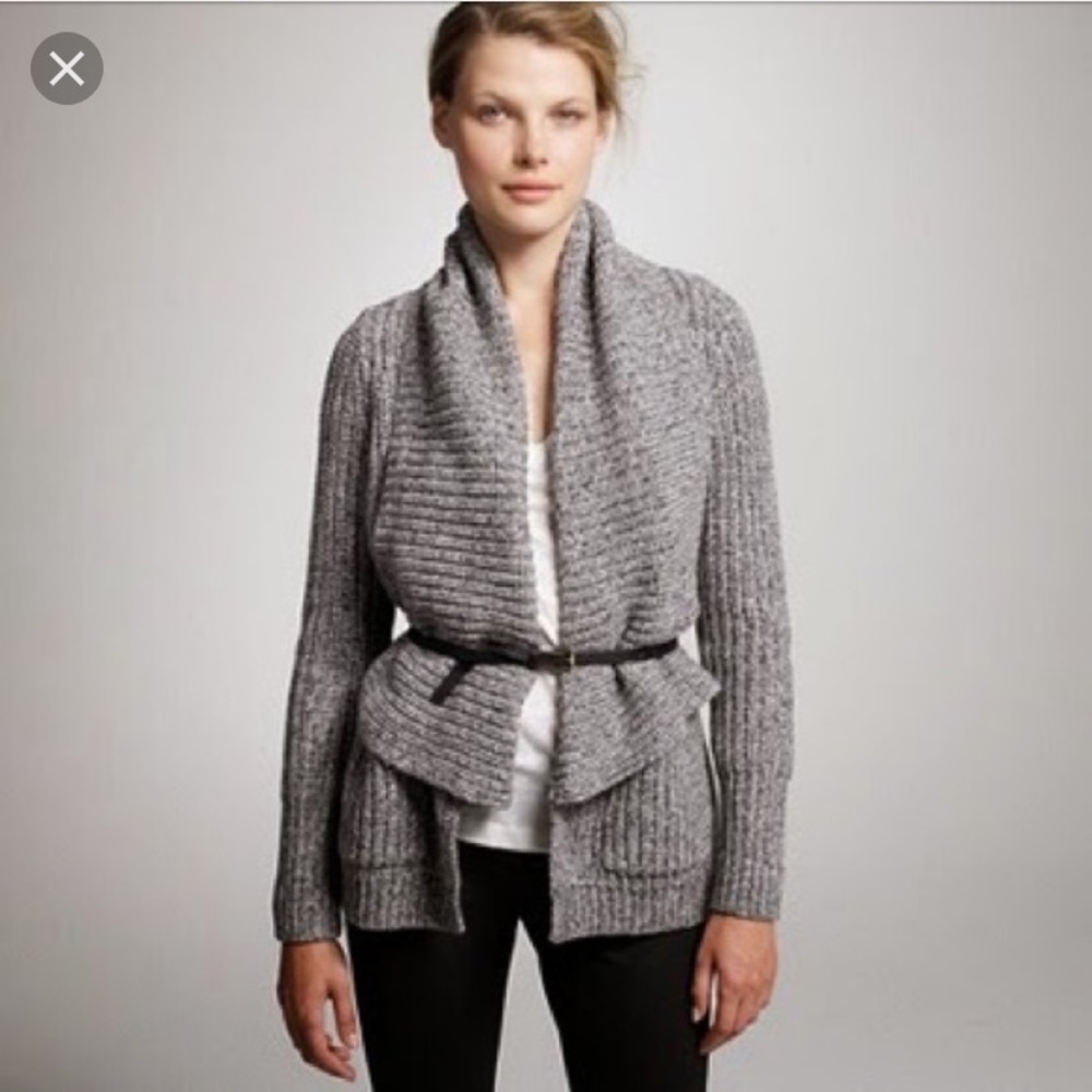 J crew marled rib stitch cardigan sz m